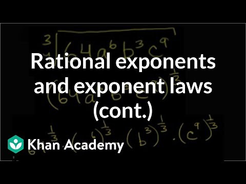 More rational exponents and exponent laws | Algebra I | Khan Academy