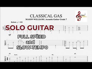 Classical Gas - Solo Guitar ( Tab ) - Full Speed and Slow tempo |