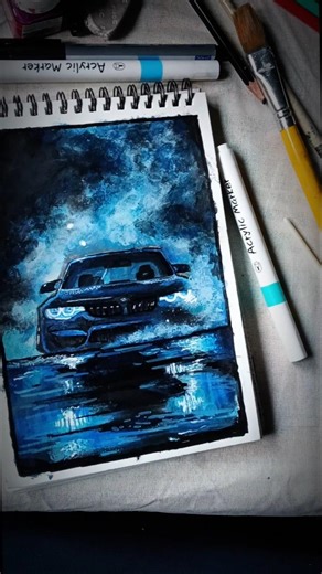 How to Draw BMW M4 🔥 | Realistic Car Drawing Timelapse