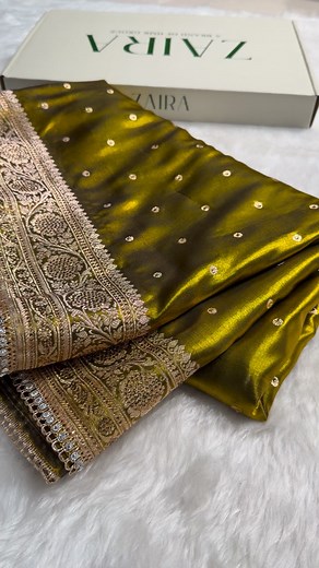 102K views · 3.4K reactions | ✨Satin Silk Dot Booti in Mehandi Shades with Swarovski work✨ Updated On Website ( link in bio ) New Arrival !! Dm on 9839514496 / 9918049908 for any queries !! . Search Code:- ‘BSSGP08’ . #zairavns #saree #designersarees #bridalsarees #mehandi | ZAIRA | Facebook