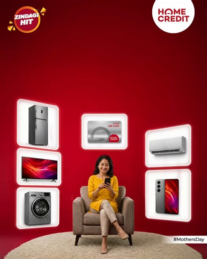 Maa ki ‘savings’ kabhi off nahi hoti - kyunki unka financial management hamesha Smart Mode par rehta hai.Aur jab baat ho ghar ko better aur modern banane ki, to smart upgrades hi unka go‑to choice hote hain.Iss Mother’s Day, unki multitasking life ko dein smart appliances ka support.Home Credit Ujjwal EMI Card ke saath karein smart appliances ki smart shopping, easy EMIs par - aur banayein unki #ZindagiHit.#HomeCredit #MothersDay #UjjwalEMICard #EasyEMIs