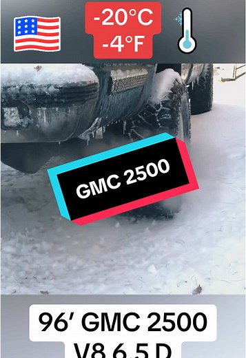 1996 GMC K2500 V8 6.5 Diesel vert hard, snowy and satisfiyng cold start ! #GMC #USA #K2500 #2500 #ColdCars #Truck #Smoke #Exhaust #Snow #Freeze #Ice #NoPlug #NoGlow #Trend #Cold #Cars #Weather #Diesel #DieselEngine #Engine #USEngine #V8Engine #V8 #V8Diesel #ASMR #satisfying #satisfyingvideo #gmcsierra #Sound #8cylinder #Nice #Old #ForYou