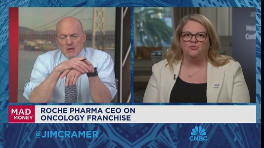 AI gives us the opportunity to identify targets faster and lower costs, says Roche Pharmaceuticals CEO Teresa Graham