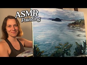 ASMR Painting | 1.5 Hours Soft Spoken | Quiet Island in the Wilderness | Acrylic and Oil