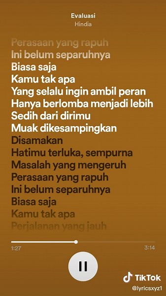 Evaluasi oleh Hindia: Lirik Lengkap dan Makna