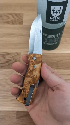 Nipa Backlock Folder with Masur Birch - 12C27 Stainless Steel by Helle