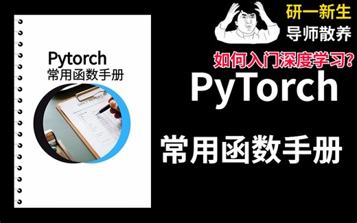简直逆天！PyTorch常用函数手册！内含200常用函数手册，发表论文必备神器！