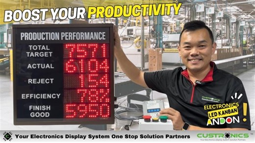 Factory LED Production Counter Display | Target vs Actual vs Reject | Andon System Malaysia | Ts Jim Loo