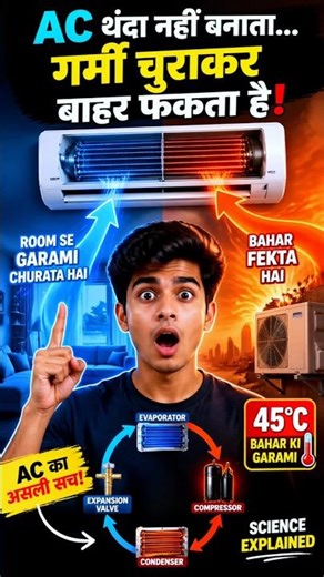 How does AC cool down? The secret to taking away the heat from the room 😱🔥❄️ #shorts#aircondition...
