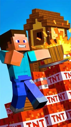 Minecraft The house was blown tnt up #minecraft #memes