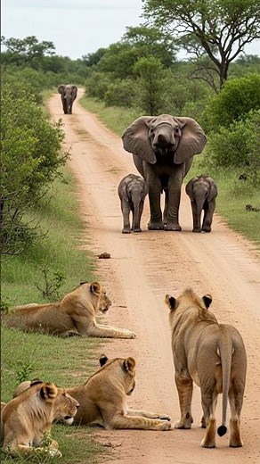 Elephant Sound 🐘 Giant African Elephant Silences Group of Lions With One Loud Trumpet! 😳 #elephant