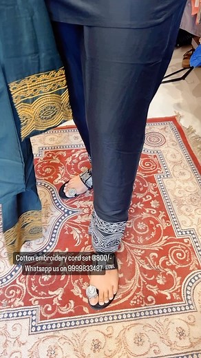 6.6K views · 86 reactions | Cotton embroidery cord set @800/- Whatsapp us on 9999833487❤️✨ | Thread Designz | Facebook