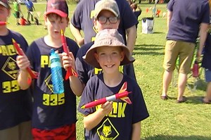 1.3K views | TONIGHT AT 10: Bottle rockets, archery and BB guns galore at the Cub Scout field day event "The Sky is the Limit" this afternoon. Full story on Eyewitness News tonight at 10! #minesstuckinatree | Amelia Young | Facebook