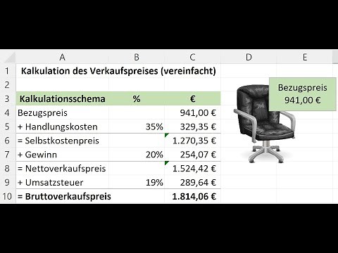 Verkaufspreiskalkulation in Excel