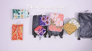 Gonex Compression Packing Cubes, 6pcs Expandable Storage Travel Luggage Bags Organizers with Shoe Bag Laundry Bag, Travel Cubes for Suitcase Carry On (Flowers)