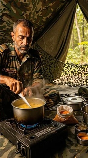 A Real Indian Army Soldier Cooking Food in Tent 😍 #army #trending #shorts #viralvideo