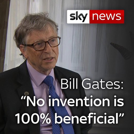 "Almost nothing we've ever invented is 100% beneficial" - Microsoft founder Bill Gates talks social media, regulation and Trump | Sky News
