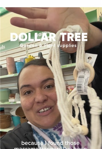 Back at @Dollar Tree to check out the gardening and plant supplies! I found the macrame hangers I was looking for and some thick plant saucers! Get your $1.50 and go check yours out 🌱 #dollartreefinds #budgetshopping #gardening #houseplants #plantcare