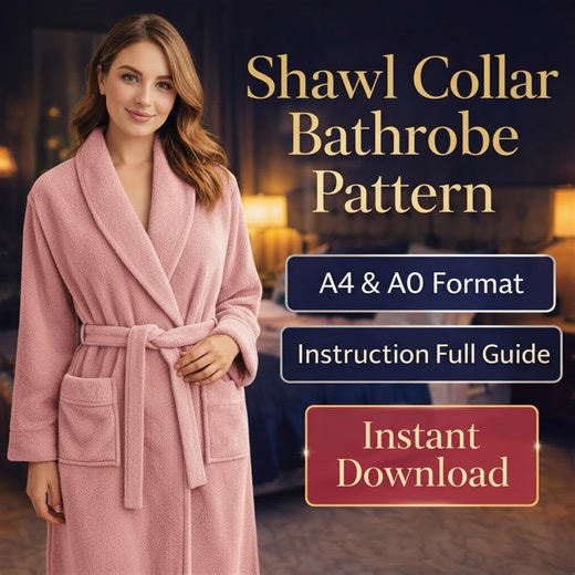 Shawl Collar Bathrobe Sewing Pattern | Luxury Robe PDF (L-XXL) (personal Use) - Etsy Canada