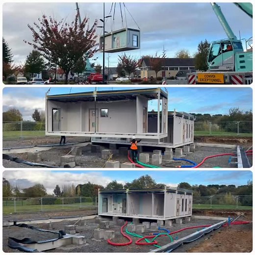 La précision et le professionnalisme des équipes de Module Création mis en valeur dans cet article à l’occasion du montage de l’Ecolo crèche des crèches de Al à Louvigué-de-Bais ! Lien vers l’article dans la bio | Module Création | Facebook