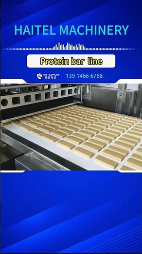 Protein bar machine energy bar line extruded and cut into pieces to form protein bar