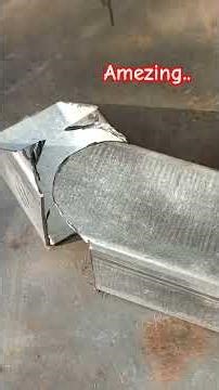 the trick of connecting a round pipe to a square pipe at a 90 degree angle #iti #tools #welder #shor