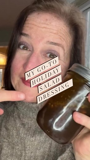 This is my Go-to Holiday salad dressing that I use on everything. It’s delicious tossed with salads, grains, pasta, roasted vegetables or used as a dip for a crudite. I always make a double batch and store it in a jar in the refrigerator (it’ll last 2 weeks refrigerated). Easy and so delicious, it’s become an invaluable condiment to me! . . . My Go-to Holiday Salad Dressing . . 1/2 cup orange juice Zest of one orange 1/2 cup balsamic vinegar 2 tbls pure maple syrup 1 Clove garlic minced 1 tbls D