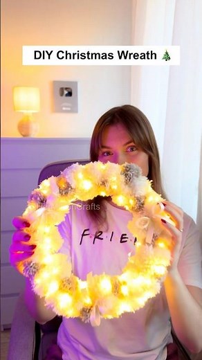 DIY Fluffy Christmas Wreath DIY 🎄 Cute PomPom Holiday Craft #diy #craft #viral