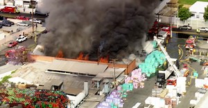 3-alarm fire at commercial building in Lynwood