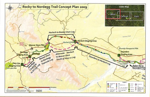 Rocky Mountain House to Nordegg Rail Trail: 109 km Historic CNWR Railway Route to Be Developed as Multiuse Trail