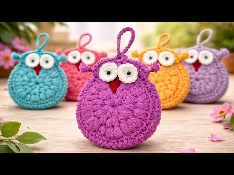Easy Crochet Owl Mini Pouch Tutorial for Beginners ll #pouch