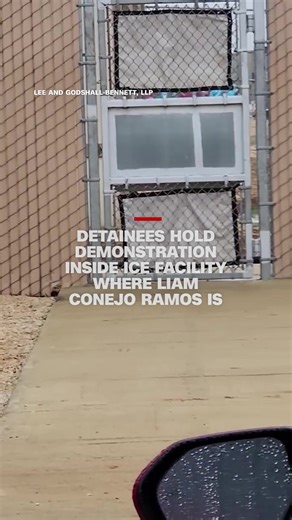 Detainees inside the grounds of a Texas Immigration and Customs Enforcement facility, where 5-year-old Liam Conejo Ramos and his father are being held, held a demonstration on Saturday. CNN has reached out to by the Department of Homeland Security and ICE about the incident.