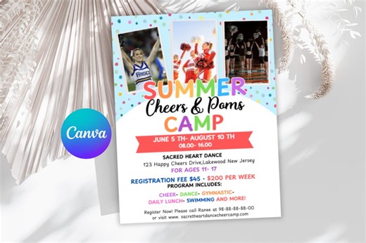 Editable Cheerleading Summer Camp Flyer (digital Printable) - Etsy