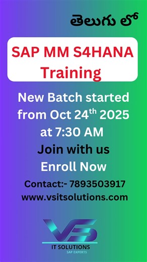 SAP S4HANA MM Training || SAP MM in Telugu || Join the New Batch || #sapmm #saps4hana