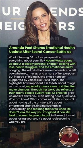 Amanda Peet Shares Emotional Health Update After Secret Cancer Battle as Parents Died #shorts