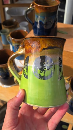 Lunar Phase Mugs are back in full effect- but this time in SILVER! ♡ I have these available today at the RAD Fest until 5pm! #lunarphase #coffeemug #silver #mug #riverartsfistrict #828isgreat #asheville #supportsmallbusiness #supporthandmade #helenecantkeepusdown | HoneyCreek Pottery