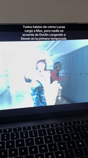 Dustin Carrying Eleven in Stranger Things