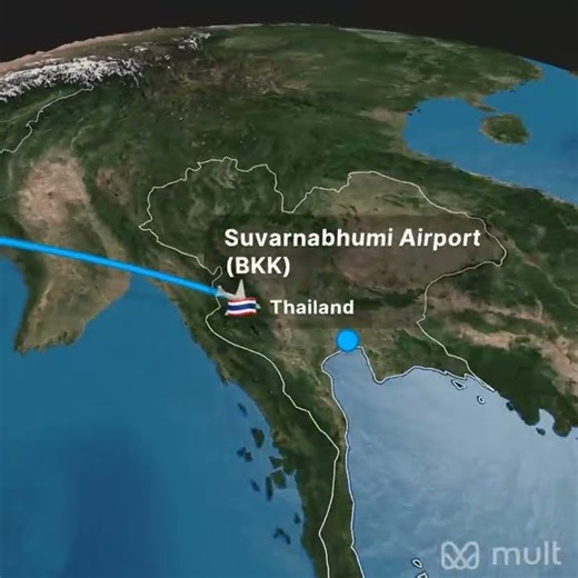 India 🇮🇳 to Thailand 🇹🇭 in 3D ✈️ | Flight Animation | 9 Hours Journey