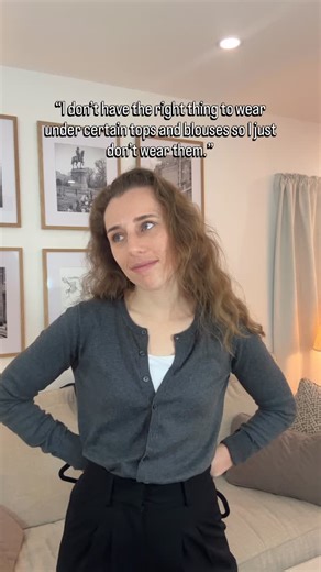 “I don’t have the right thing to wear under certain tops or blouses so I just don’t wear them.” “OK, then meet the undergarment you’ve been missing this entire time: the Underwire Camisole.” 😉 I made the Underwire Camisole for this exact reason - I had SO many tops and blouses sitting in my closet, unworn, because I didn’t have the right thing to wear underneath. Shirts were either too low or too see-through - I would wear a camisole tank-top to give me the coverage that I needed, but that beca