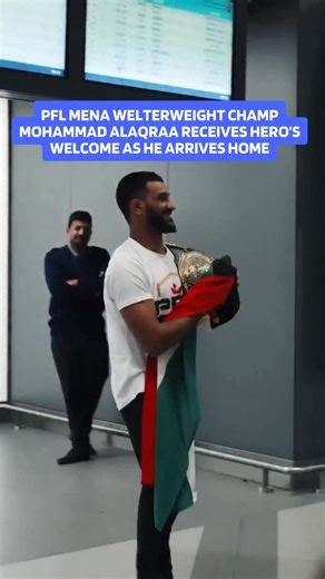 ‎Kuwait Inside 🇰🇼 | داخل الكويت‎ on Instagram: "Kuwaiti PFL MENA Welterweight Champion Mohammad AlAqraa was given a hero’s welcome as he arrived home armed with his belt.🥇🇰🇼 @mo_alaq #kuwaitinside #kuwaitinews #kuwaitcity #kuwait #kuwaiti #kuwaitnews #entertainment #news #entertainmentnews #worldnews #gcc #mohammadalaqraa #champ #pflmena"