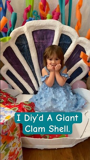 DIY Giant Clam Shell Prop for Birthday Party - Under the sea theme