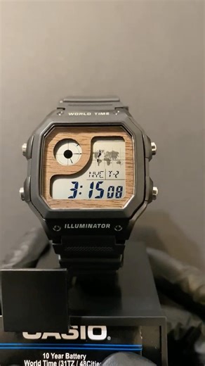Custom Casio AE1200 Walnut Wood Dial Mod Handmade Watch