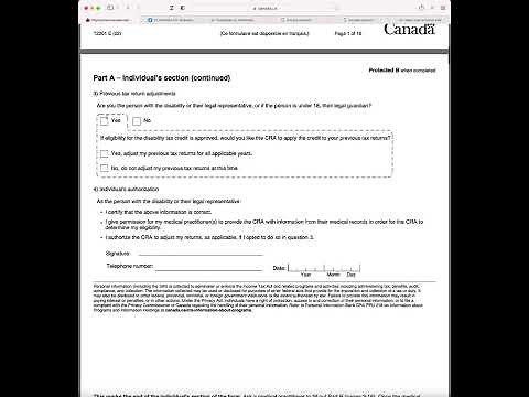 Tutorial How to complete the Disability Tax Credit Form (DTC).