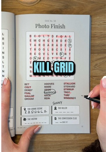 Kill Grid puzzle book walkthrough — Reginald pronunciation & puzzle ASMR