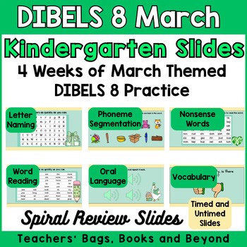 Kindergarten DIBELS March Practice Slides LNF PSF NWF WRF Vocab Oral Language