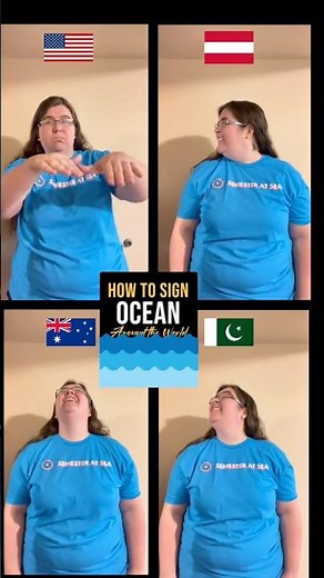 🌊 How to sign OCEAN in ASL and Austria Pakistan Australia sign languages