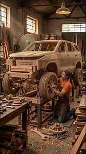 He Built a FULL Car From Wood! #DIY #CarBuild #WoodCar #Build #Shorts #viral #fyp