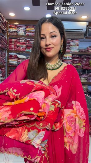1.9K views · 338 reactions | Premium Collection Special Offer High quality Handwork Sari worldwide delivery available). 9818295381 9847612612Visit our shop at Lotse mall 1st floor shop no XB16Gongabu New Buspark worldwide delivery available). 9818295381 9847612612Visit our shop at Lotse mall 1st floor shop no XB16Gongabu New Buspark #9818295381 #hamrofashion #hamrofashionwear #sari #bridalcollection | Hamro Fashion Wear | Facebook