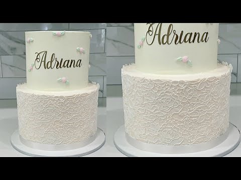 How to make a buttercream cake with edible lace | Cake decorating tutorials | Sugarella Sweets