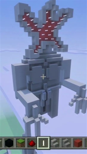 I built a demogorgon in minecraft #minecraft #building #strangerthings